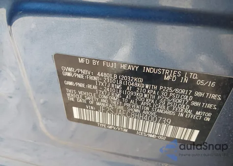 2017 Subaru Forester 2.5I Premium z USA, uszkodzony, nr VIN JF2SJAEC8HH400739